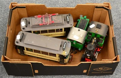 Lot 3363 - LGB Tram Car Burgring powercar with pantograph and trailer coach; 0-4-0T LGB 2 locomotive and 0-4-0