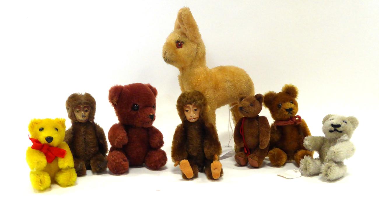 Lot 3379 - Schuco Bears And Similar including two monkeys, three teddy bears, modern Schuco teddy with leather