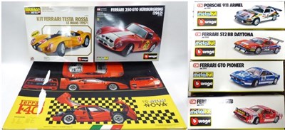 Lot 3392 - Constructed Metal Kits Ferraris Nova F40; Buragos: 250GTO Nurburgring, Testarossa Le Mans, GTO...