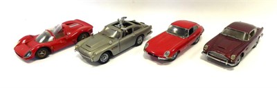 Lot 3399 - Franklin Mint Cars James Bond Aston Martin DB5, Jaguar E Type, Aston Martin DB5 and Ferrari 330...