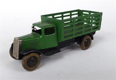 Lot 3414 - Dinky (Pre-War) 25F Market Gardeners Wagon green with tin radiator (G, some fatigue visible)...