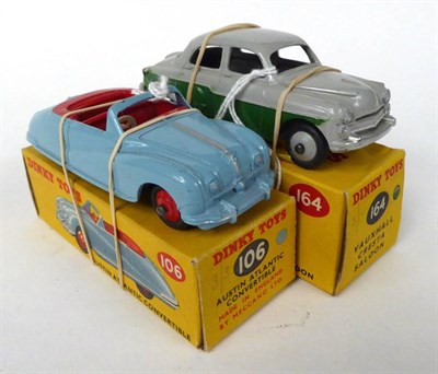 Lot 3418 - Dinky 106 Austin Atlantic blue/red (E box G-E) 164 Vauxhall Cresta grey/green (E box G-E) (2)