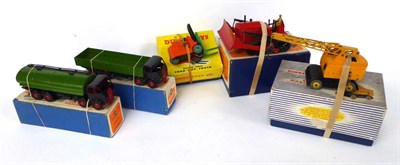 Lot 3426 - Dinky Commercials 504 1st Foden tanker, 501 1st Foden wagon (both repainted, boxes G-F) 971...