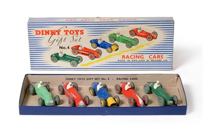 Lot 3430 - Dinky Gift Set No.4 Racing Cars consisting of Copper-Bristol, Alfa Romeo, Ferrari, HWM and Maserati