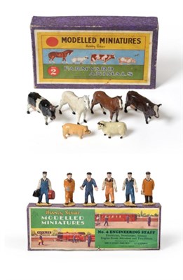 Lot 3442 - Hornby Series Modelled Miniatures Set No.2 Farmyard Animals with six animals (all G box G-F)...