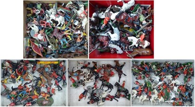 Lot 3490 - Britains And Others A Collection Of Assorted Loose Figures including Cowboys & Indians, Guards...