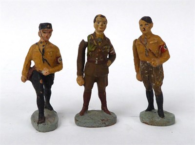 Lot 3494 - Elastolin Nazi Personality Figures Hilter in SA uniform, Goring and an SA man marching (all ,...