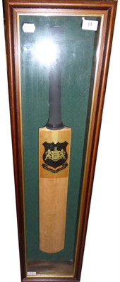 Lot 11 - Signed Cricket Bat From The 1995 Test Match England v West Indies England team signatures...