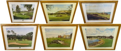 Lot 15 - Graeme Baxter Three Signed Golfing Prints Pebbles Beach, The Old Course St Andrews both...