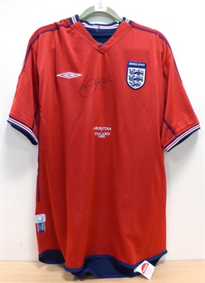 Lot 24 - David Beckham Signed England Shirt  Argentina v England 7-6-2002 red; with Prestige Certificate...