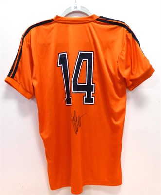 Lot 36 - Johan Cruyff Signed Netherlands No.14 Retro Shirt; with Prestige Certificate of Authenticity