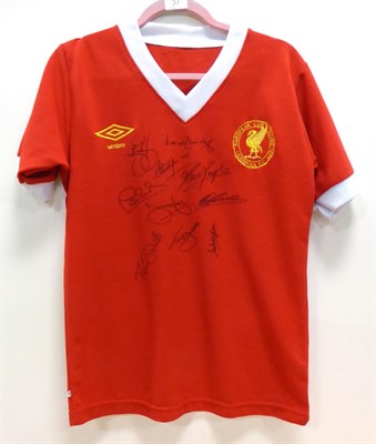 Lot 37 - Liverpool  European Cup 1977 Signed Shirt signed by Kevin Keegan, Jimmy Case, David Fairclough,...