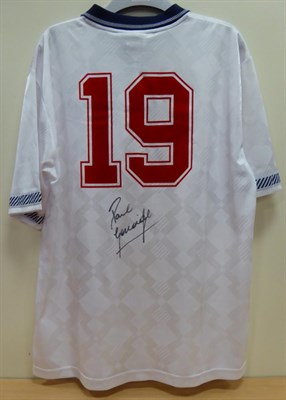 Lot 42 - Paul Gascoigne Signed England No.19 Shirt; with Prestige Certificate of Authenticity
