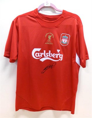 Lot 47 - Steven Gerrard Signed Liverpool Istanbul Shirt; with Prestige Certificate of Authenticity
