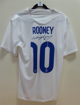 Lot 52 - Wayne Rooney Signed England No.10 Shirt; with Prestige Certificate of Authenticity