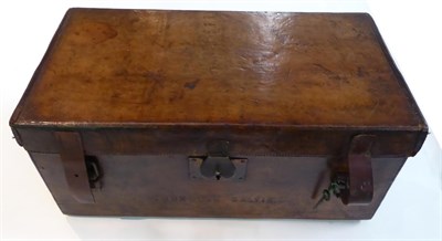 Lot 56 - A Stitched Leather Cartridge Case by W.R. Pape, Newcastle on Tyne, with dividers and leather...