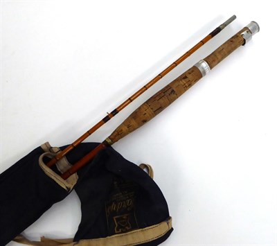 Lot 71 - A Hardy 2pce Split Cane 'C C De France' Fly Rod, serial number E82258, with spare top, in rod...