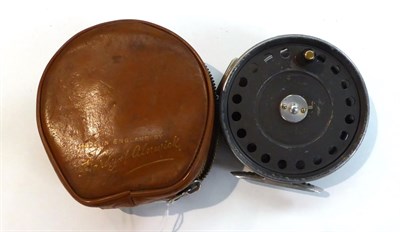 Lot 73 - A Hardy 3 3/4in Alloy 'The St.George' Fly Reel, with black handle on pierced drum, alloy foot,...