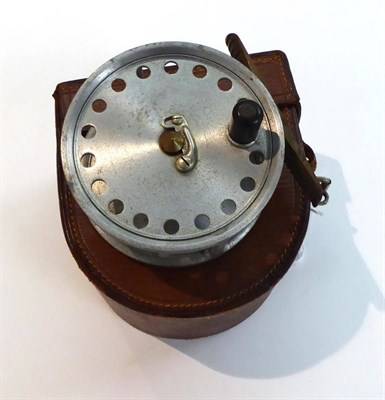 Lot 74 - A Hardy 3 3/4inch Alloy 'Fly Reel', with black handle on pierced drum, telephone drum latch,...