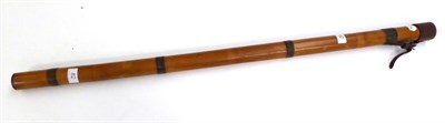 Lot 82 - A Hardy Bros Bamboo Rod Tube, with maroon whipping and stitched leather cap