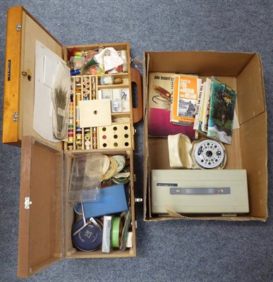 Lot 102 - Mixed Tackle, including a fly-tyers box and contents, cantilever tackle box and contents,...
