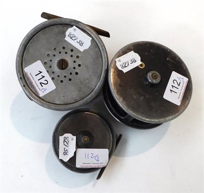 Lot 112 - Three Alloy Fly Reels, comprising an Alex Martin 4inch 'Scotia' salmon reel, an unnamed 4inch...