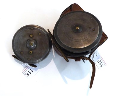 Lot 118 - Two Hardy 3 3/8inch Alloy 'Uniqua' Fly Reels, one with ivorine handle, horseshoe drum latch, smooth