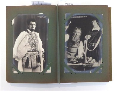 Lot 123 - An Album of Early Postcards of Actors, some signed, including Enrico Caruso