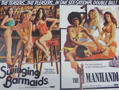 Lot 139 - Quad Film Poster The Swinging Barmaids/The Manhandlers Double Bill