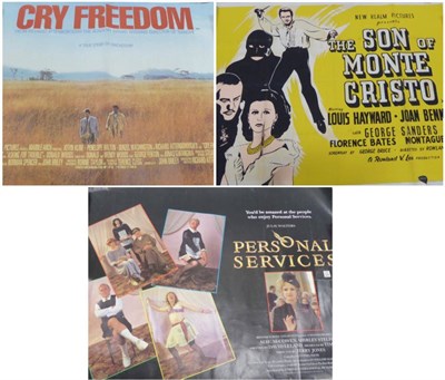 Lot 142 - Quad Film Posters Cry Freedom, The Son Of Monte Cristo and Personal Services (3)