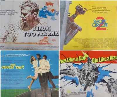 Lot 153 - Quad Film Posters The Couch trip, Live Like A Cop - Die Like A Man, Short Circuit and Sunday...