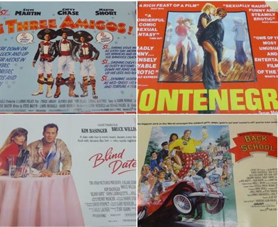 Lot 156 - Quad Film Posters Three Amigos, Montenegro, Back to School and Blind Date (4)