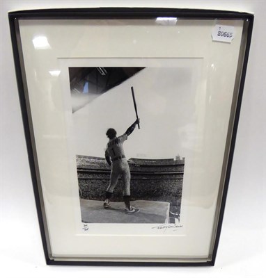 Lot 160 - Terry O'Neill Limited Edition Photograph Of Elton John At Dodger Stadium black and white, signed by