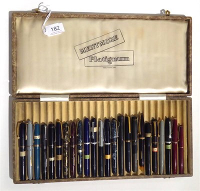 Lot 182 - Twenty Four Fountain Pens, makers include Watermans, Osmirod, Swan, Blackbird, Mentmore,...