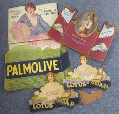 Lot 191 - Four Cut-Out Shop Advertising Showcards for Soap, all featuring glamorous ladies, comprising a...