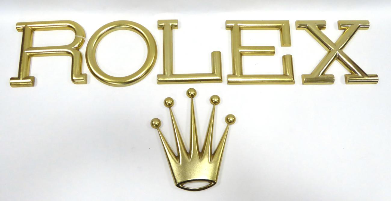 Lot 194 - Rolex Advertising Sign consisting of five cast letters and crown R stands 8";, 20cm high) (G)