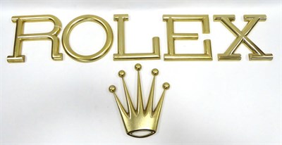 Lot 194 - Rolex Advertising Sign consisting of five cast letters and crown R stands 8";, 20cm high) (G)