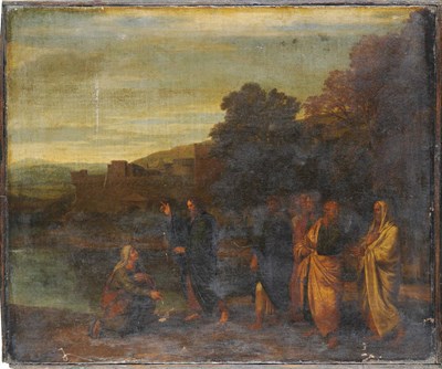 Lot 850 - Follower of Nicolas Poussin (17th century) French Christ Blessing a Draped Female, his...