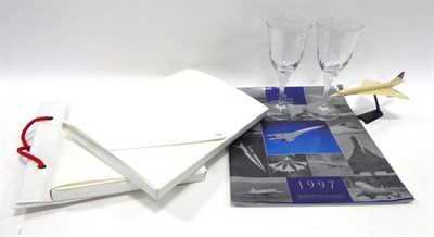 Lot 207 - Concorde Memorabilia including two Gift Packs containing Menu, postcard, certificates and...
