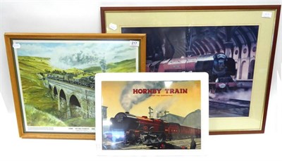 Lot 217 - Railway Related Prints including Ais Gill Viaduct 1966 by G S Cooper (signed, numbered 133/500...