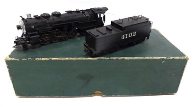 Lot 240 - United Scale Models (Japan) HO Gauge Brass Santa Fe Berkshire 2-8-4 Locomotive painted in black...