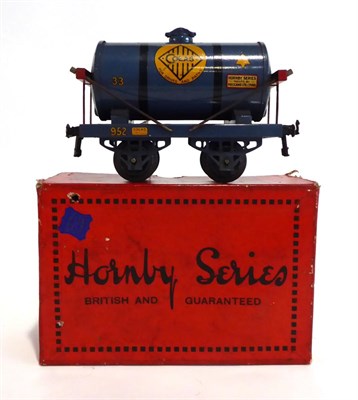 Lot 274 - Hornby Series O Gauge Bitumen Tank Wagon Colas blue, 2nd type chassis, in original box with...