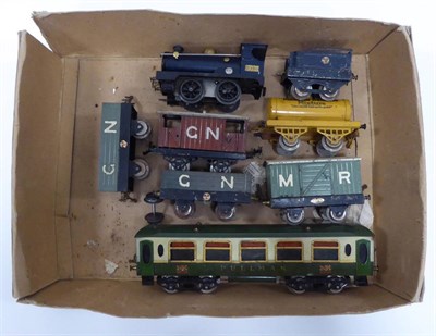 Lot 276 - Hornby Series O Gauge Early Locomotive And Rolling Stock c/w 0-4-0 2710 locomotive and tender,...