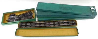 Lot 285 - Hornby Series O Gauge Steel Track EPR2 Points (2 in box) EB3 Straight (6 in box) and three EA3...