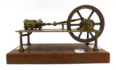 Lot 325 - Live Steam Stationary Engine constructed in brass with single fixed horizontal cylinder and...