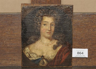 Lot 864 - After Sir Godfrey Kneller (18th century) Portrait of a Lady wearing a Pearl Necklace  Oil on canvas