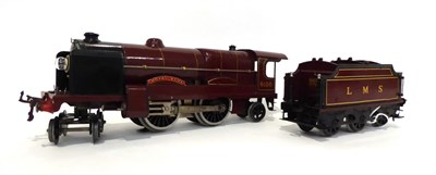 Lot 350 - Hornby O Gauge E320 Royal Scot 6100 Locomotive and six wheel tender (G-E, some retouching)