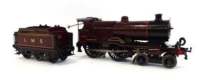 Lot 353 - Hornby O Gauge No.2 C/w 4-4-0 LMS 1185 Locomotive and six wheel tender (generally G-E, most...