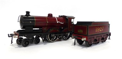 Lot 364 - Bassett-Lowke C/w O Gauge 4-4-0 LMS Locomotive Duke Of York 1927 with six wheel tender, red (G,...