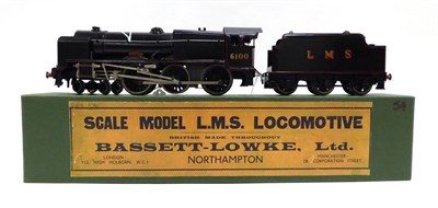 Lot 365 - Bassett-Lowke O Gauge 3-Rail Electric 4-6-0 Royal Scot 6100 and six wheel tender, both...